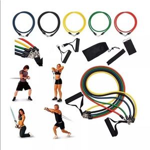 11 PCS Resistance Band Set Yoga Pilates Exercise